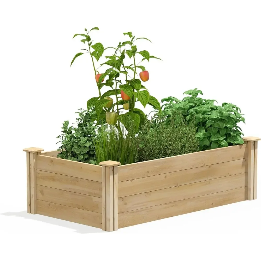Raised Garden Bed, 2' x 4' x 14 (3/4 Thick) - Premium Cedar, Made in USA