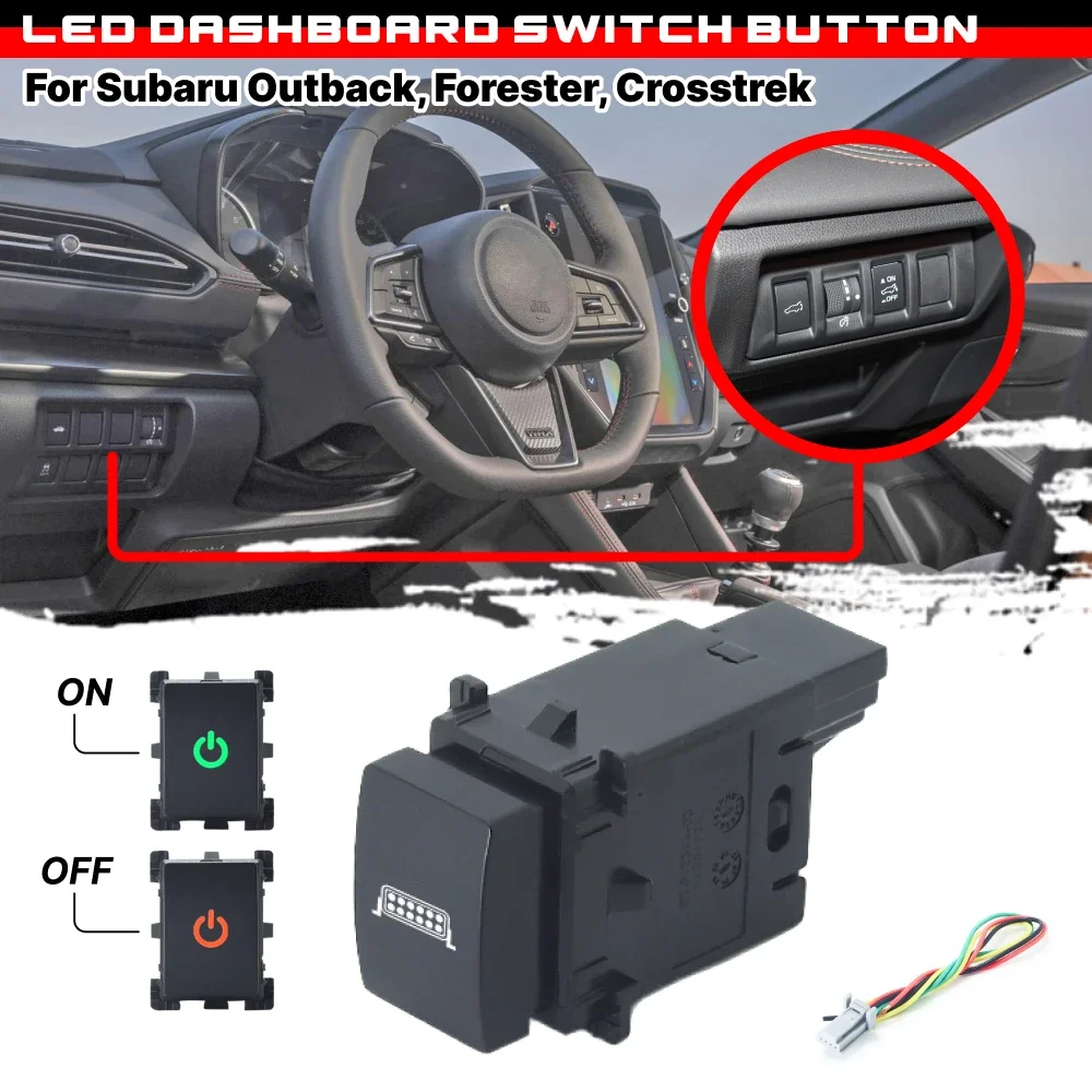 Car LED Light Bar On-Off Push Switch For Subaru Crosstrek Forester Outback Legacy Ascent Impreza WRX Signal Light Switch Button