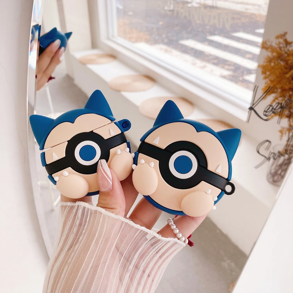 3D Pocket Monsters Pokemon Snorlax Poké Ball Earphone Case For Airpods 4 2 3 Pro 3 2 Wireless Bluetooth Headset Protective Cover