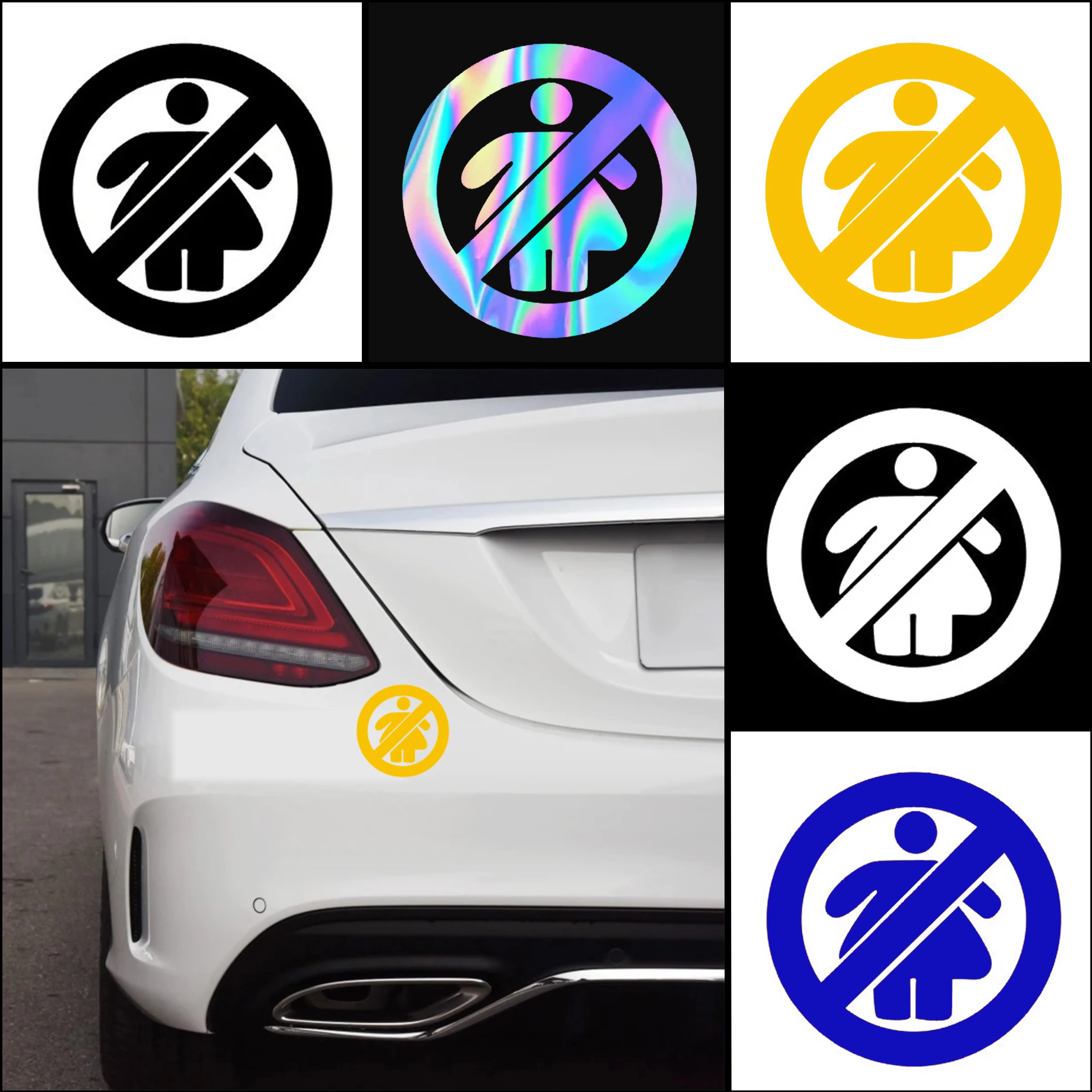 

Warning Car Sticker - 'Fasten Seat Belts' & 'Pregnant Women' Vinyl Decals - Waterproof Sunscreen for Windows/Doors