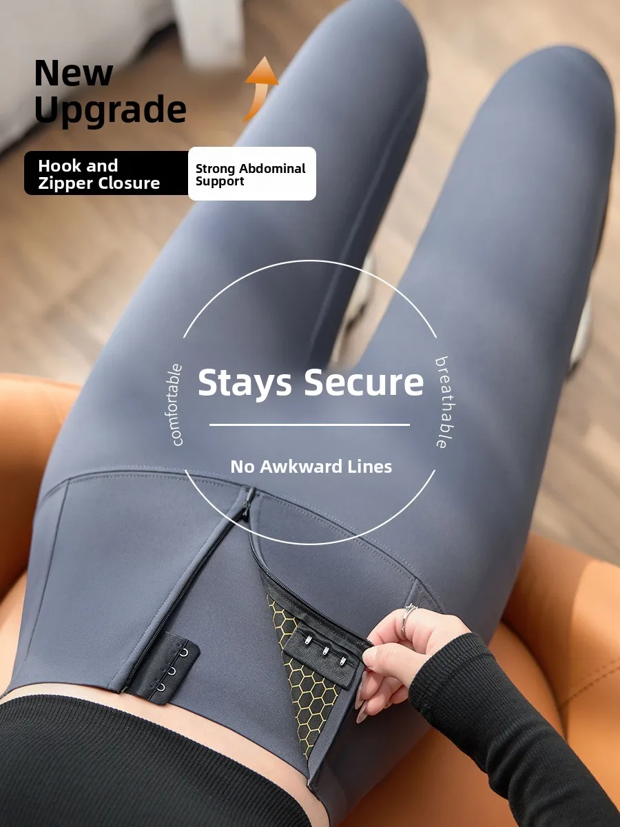 

Брюки для йоги из овчины с высокой талией на молнии, женские осенне-зимние леггинсы с подкладкой на подкладке, подтягивающие живот, леггинсы