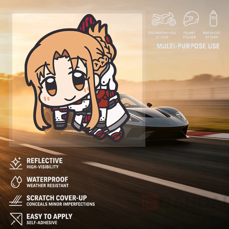 Car Stickers Anime Print Vinyl Decal Waterproof Die Cut Weatherproof for Fuel Tank Car Window Luggage Auto Decor