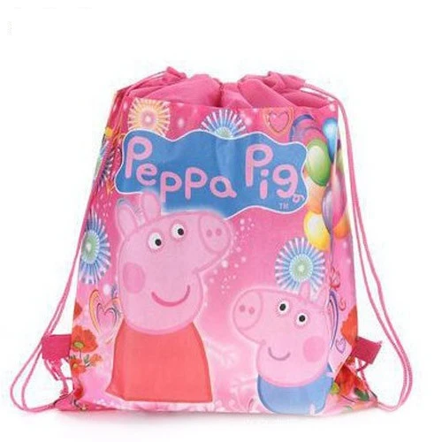 Kawaii Peppa Pig Anime Character Storage Bag Shopping Bag Toy George Mobile Doll Children Pink Storage Toy Gift