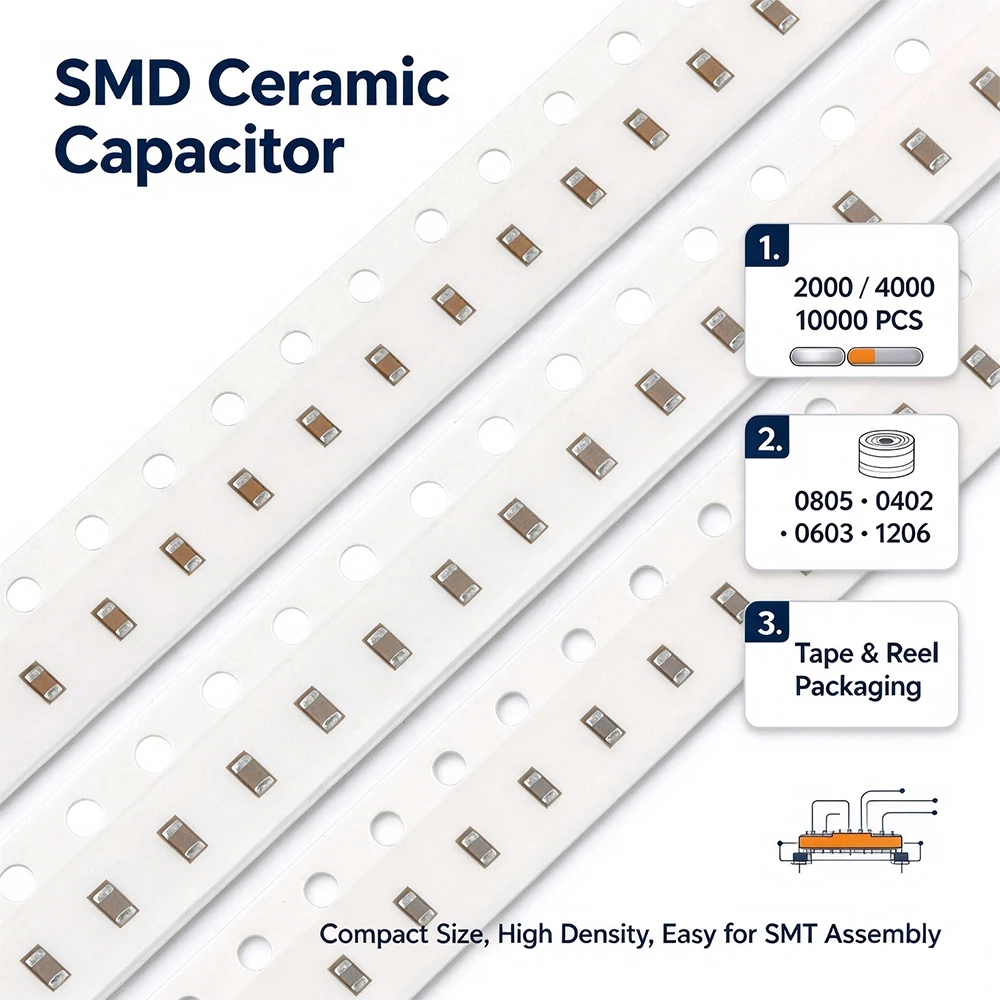 0805 0402 0603 1206 SMD Ceramic Capacitor 1pF 3.5pF 6.8pF 82pF 100pF 1nF 10nF 1uF 10uF 100nF 220pF 22nF 220nF 47nF 47uF