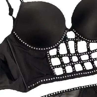 

KUCLUT rhinestone bras sexy on thin under thick small chest gathered underwear set one-piece body-shaping bra thin lingerie