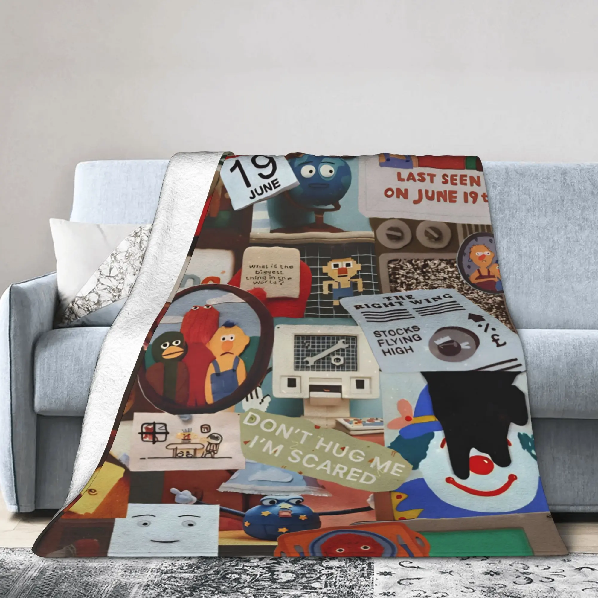 Don't Hug Me I'm Scared Merch Blankets Soft Flannel  Throw Blanket Relax Plush Thin Quilt