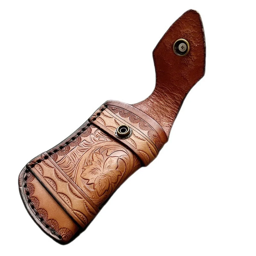 لوازم السكاكين في الهواء الطلق سكين للفرد منحوت الطبقة العليا غطاء سكين جلد البقر غمد عالمي مع غمد سكين محمول 11 سنتيمتر