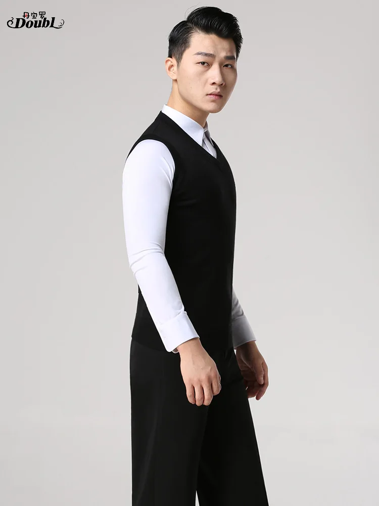 2025 nova dançarina moderna roupas masculinas com decote em v colete de lã padrão nacional roupas de dança moderna masculina