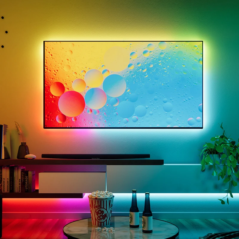 Back of the TV with the backlight kit installed