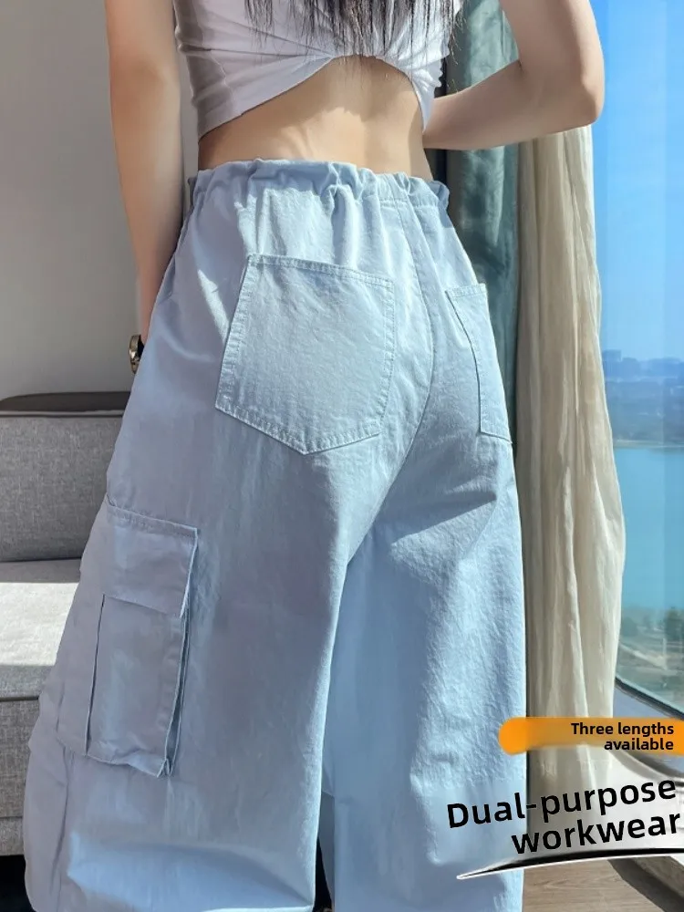 American Style Quick Dry Work Pants Women's Small Size 2026 New Spring Summer Loose Trousers Yellow Mountain Climbing Pants