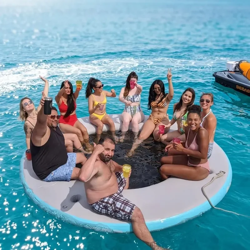 Inflatable Pool Floating Hammock Mat for Lake Beach Backyard Water Recreation