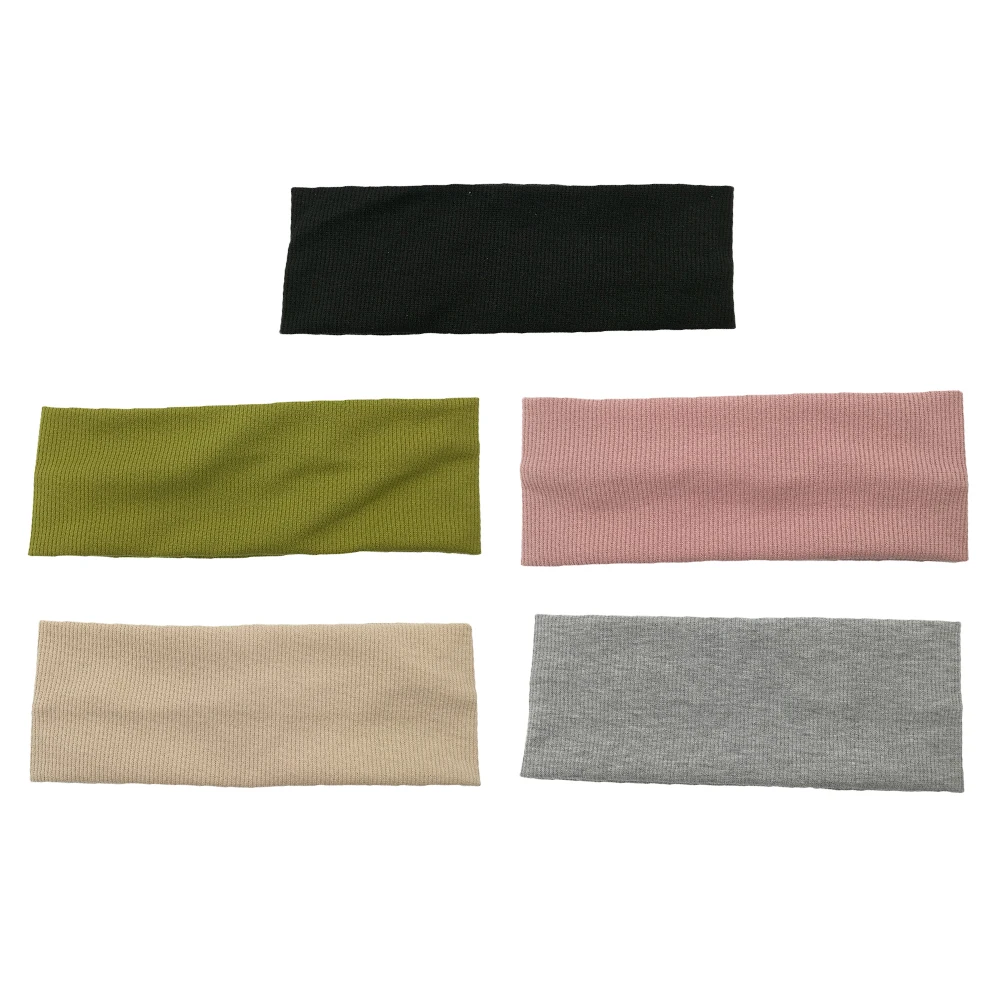 

5Pcs Cotton Headbands for FaceWashing Sports Yoga Hairband Women Kids Spa Elastic Breathable Absorbent WideEdges
