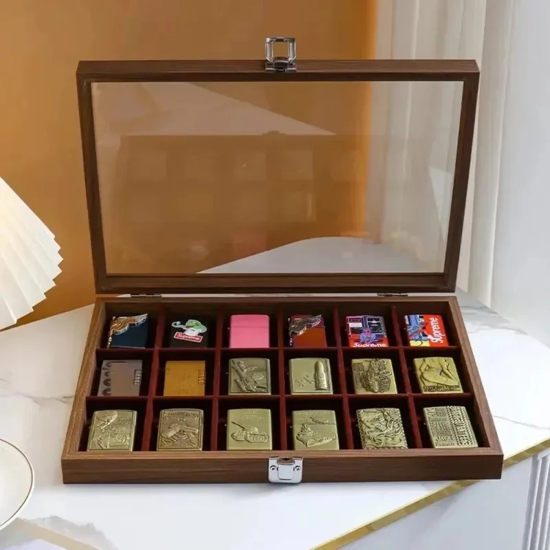 Lighter storage box, windproof display rack collection case, transparent dust-proof display box, large-capacity organizer