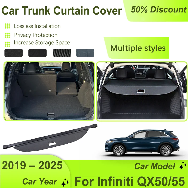 

Car Trunk Storage Rack Covers For Infiniti QX50 QX55 J55 2019-2025 Retractable Pad Cargo Liner Shelter Auto Interior Accessories