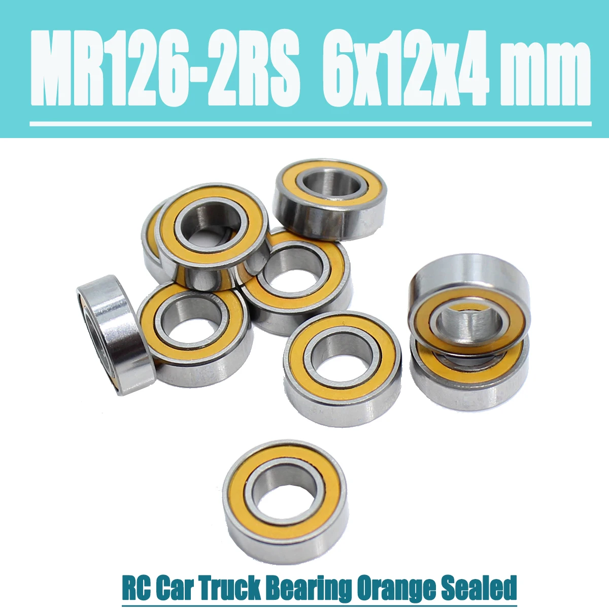 

MR126RS Bearing 10PCS 6x12x4 mm ABEC-3 Hobby Electric RC Car Truck MR126 RS 2RS Ball Bearings MR126-2RS Orange Sealed