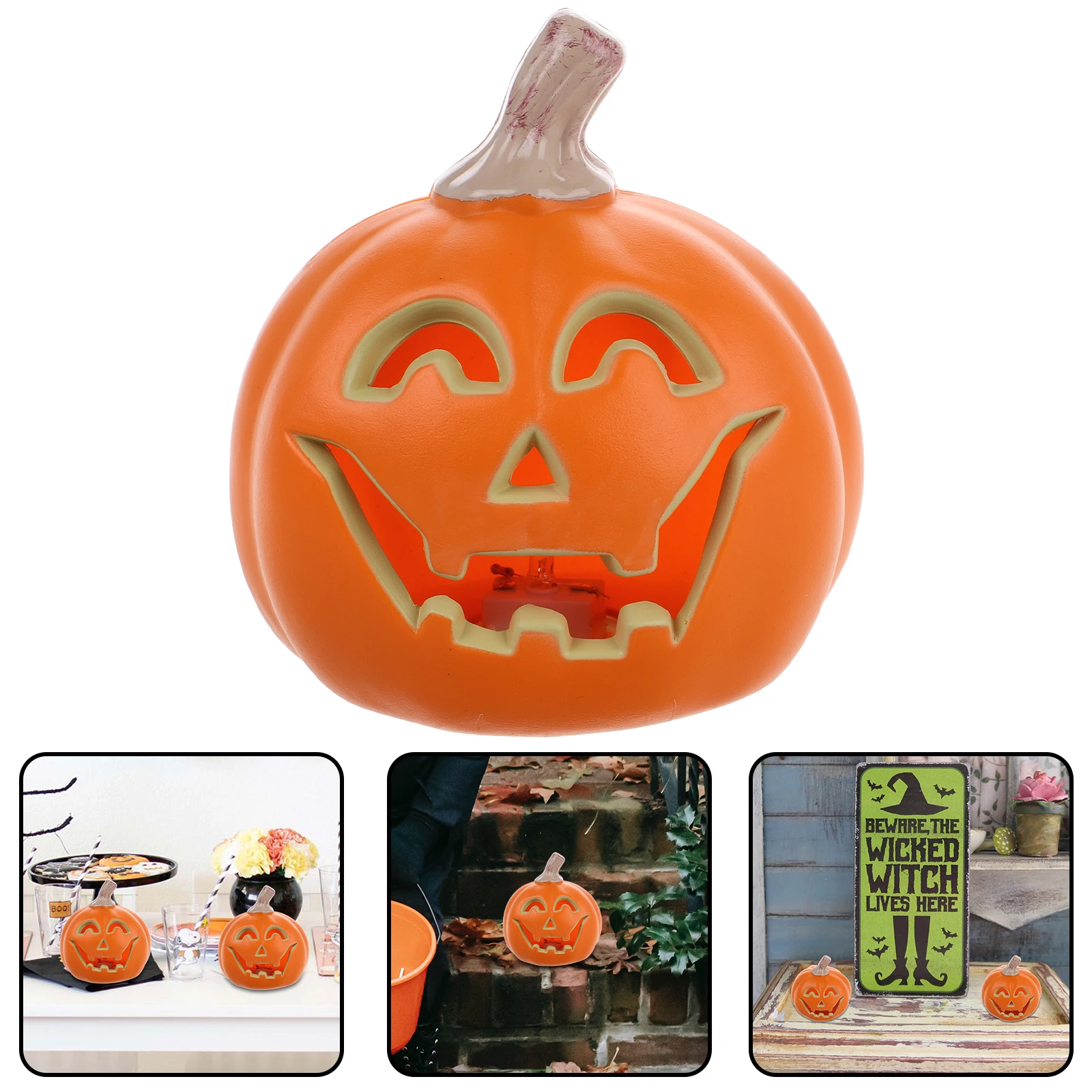 

Led Glowing Halloween Lamp Decoration Plastic Lighted Carved Design Indoor Outdoor Party Home Mall Display 3D Unique