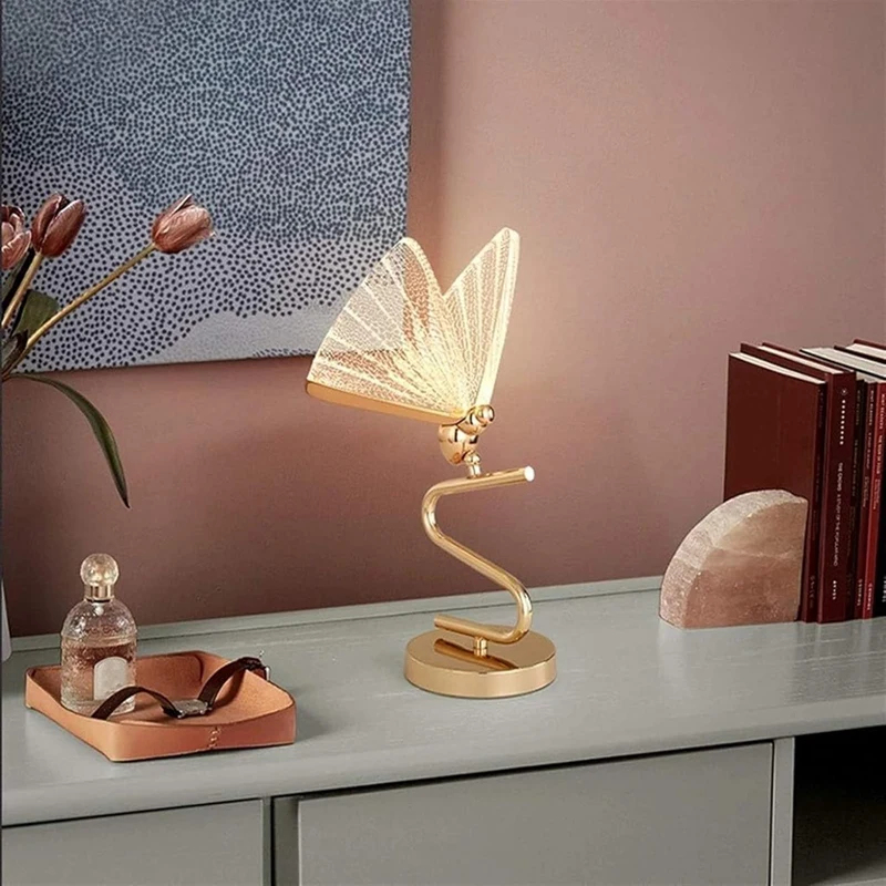 AT51-Butterfly Decorative Lamp 6W LED Desk Lamp For Living Room Modern Floor Lamp For Bedroom Office EU Plug