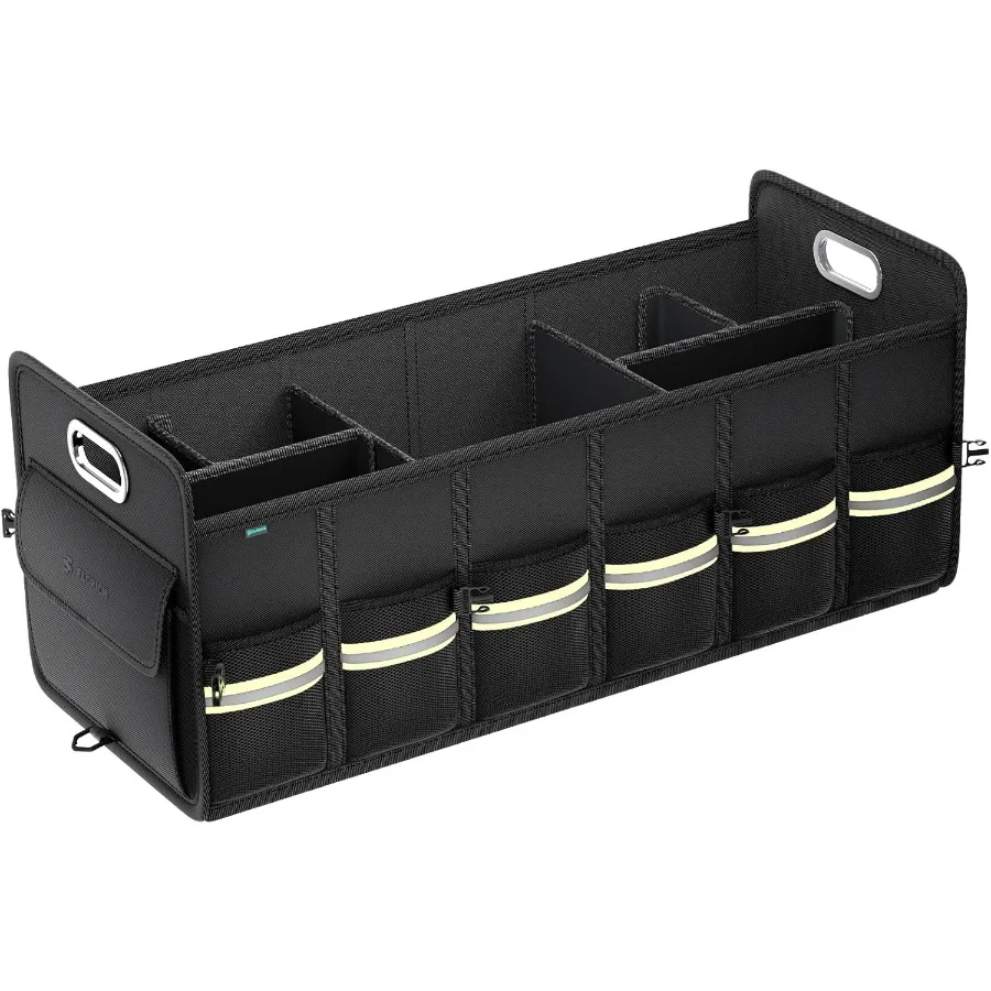 

Органайзер для багажника для внедорожников, большой органайзер для грузовиков, хранение на заднем сиденье, складные автомобильные органайзеры и хранение премиум-класса с несколькими отделениями