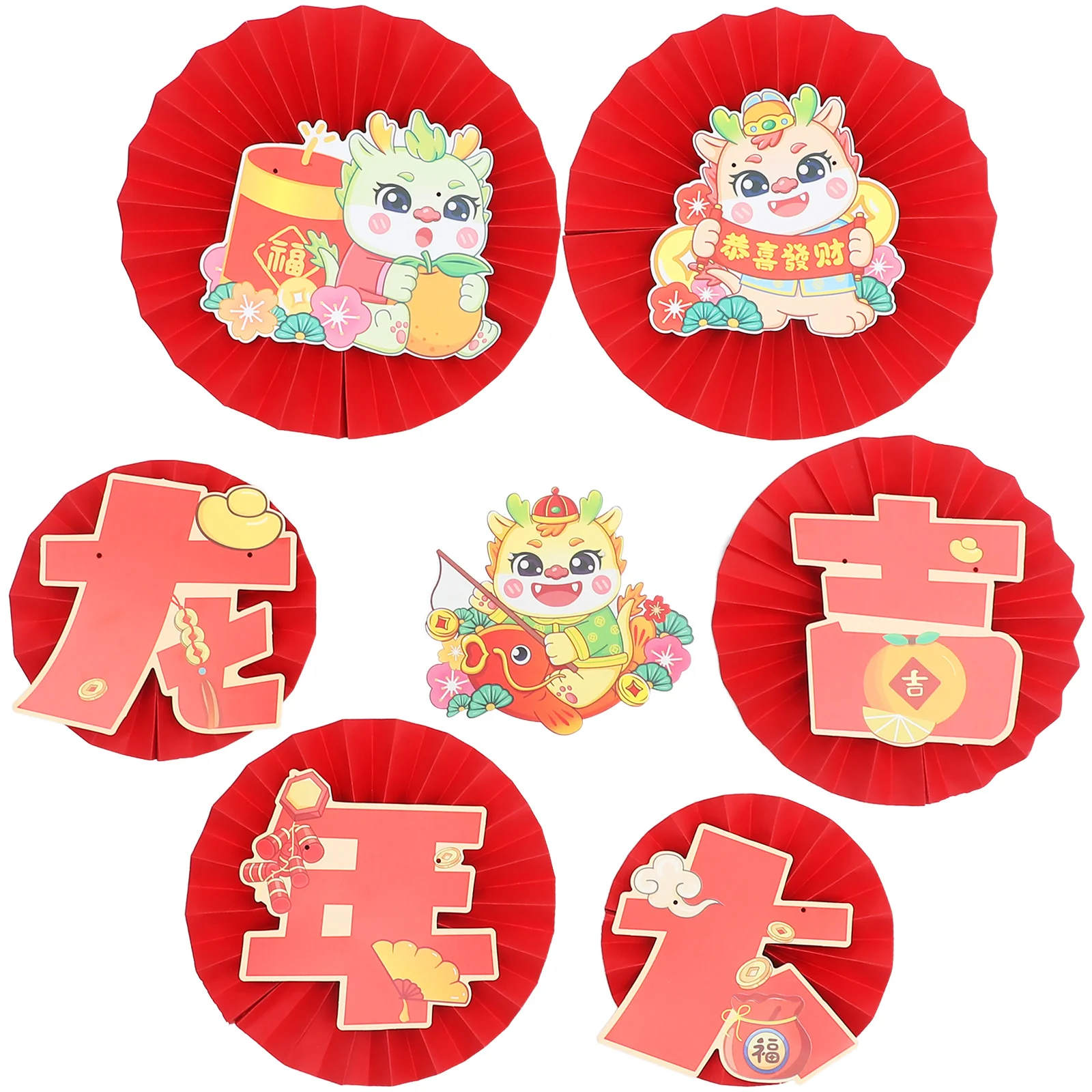 السنة الصينية الجديدة ورقة مروحة زينة مهرجان الربيع حفلة معلقة المشجعين قابلة لإعادة الاستخدام المؤثرات البصرية تجميع المنزل الدعائم