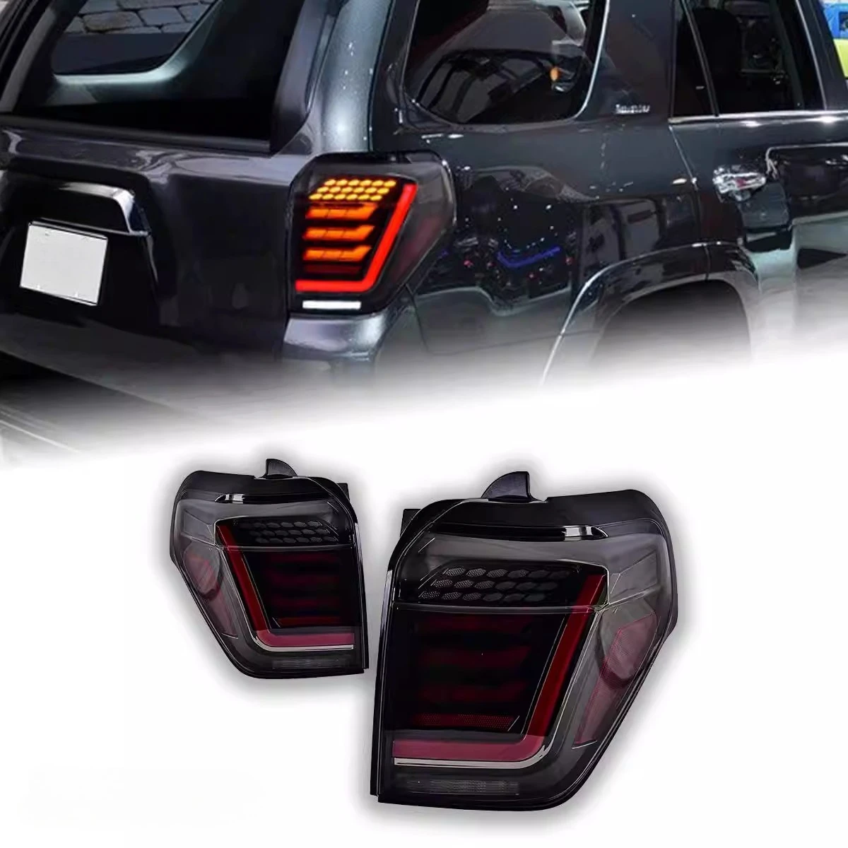 

Для Toyota 4Runner 2010-2023: Модифицированный светодиодный задний фонарь в сборе, указатель поворота, дневные ходовые огни, автомобильные аксессуары