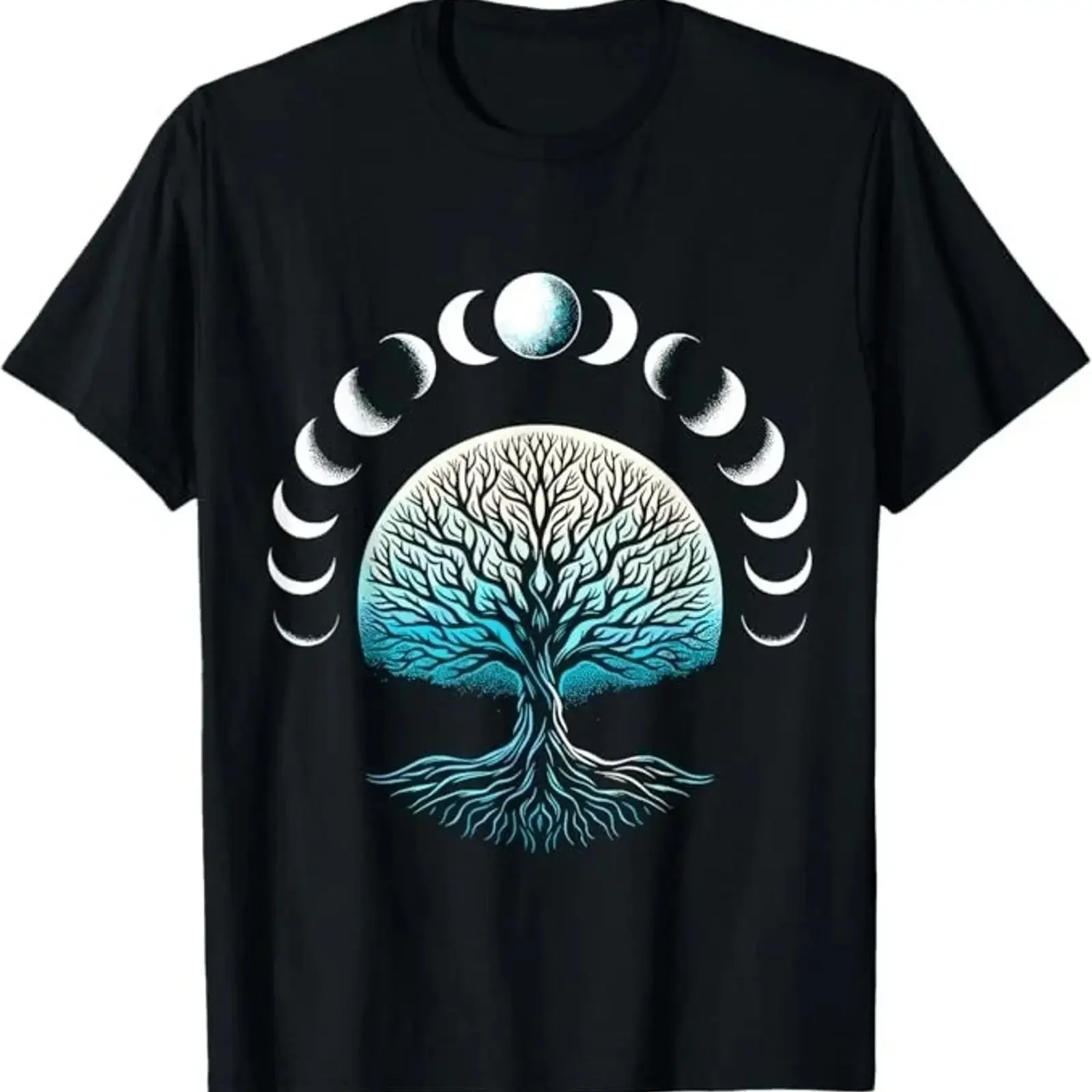 Футболка Tree of Life Moon Phases Spiritual Nature H231, винтажная, мягкая, модная, стильная, уличная одежда, дышащая, унисекс