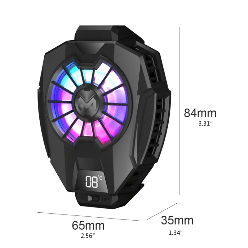 Ventola di raffreddamento professionale per telefono cellulare radiatore da gioco dissipatore di calore Display digitale a LED Laptop USB Type-C Gamepad Cooler