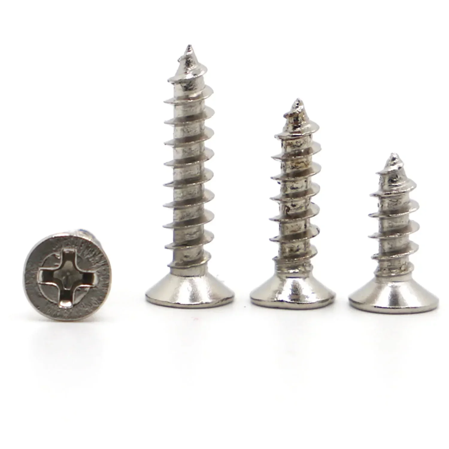 20/100pcs  M2 M2.3 M2.6 M3 M4 Mini Steel Nickel Plated Recessed Countersunk Flat Head Self-tapping Wood Screw