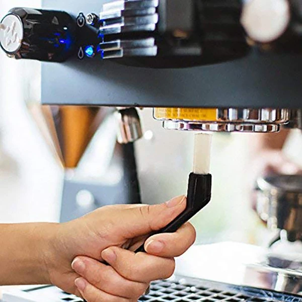 ABZV-Coffee Machine Cleaning Brush With Spoon Tool Set For Espresso Machine Group Head,Pack Of 3,Black
