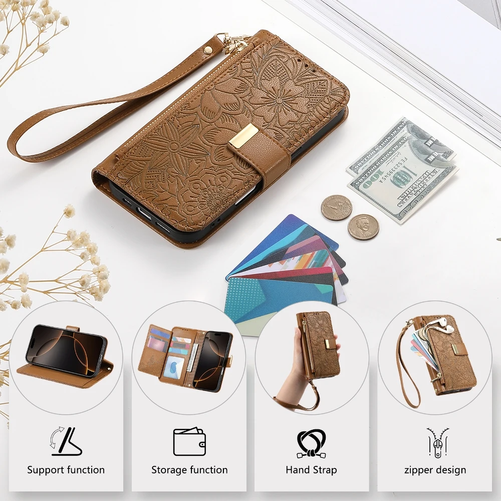 Flip Leder Telefon Abdeckung Für Samsung Galaxy S25 S24 S23 XCover7 F55 M55 F16 M06 A56 A54 A53 A52 A15 A17 A22 A36 A35 A34 A33 A32