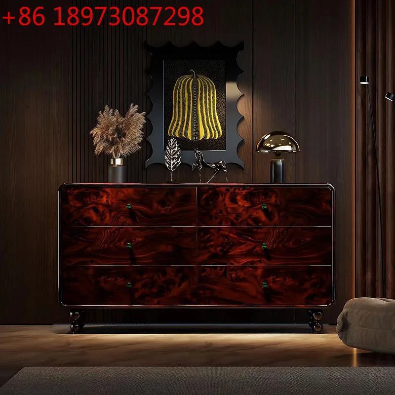 

Light luxury solid wood six-chest cabinet bedroom high-end storage storage decorative cabinet