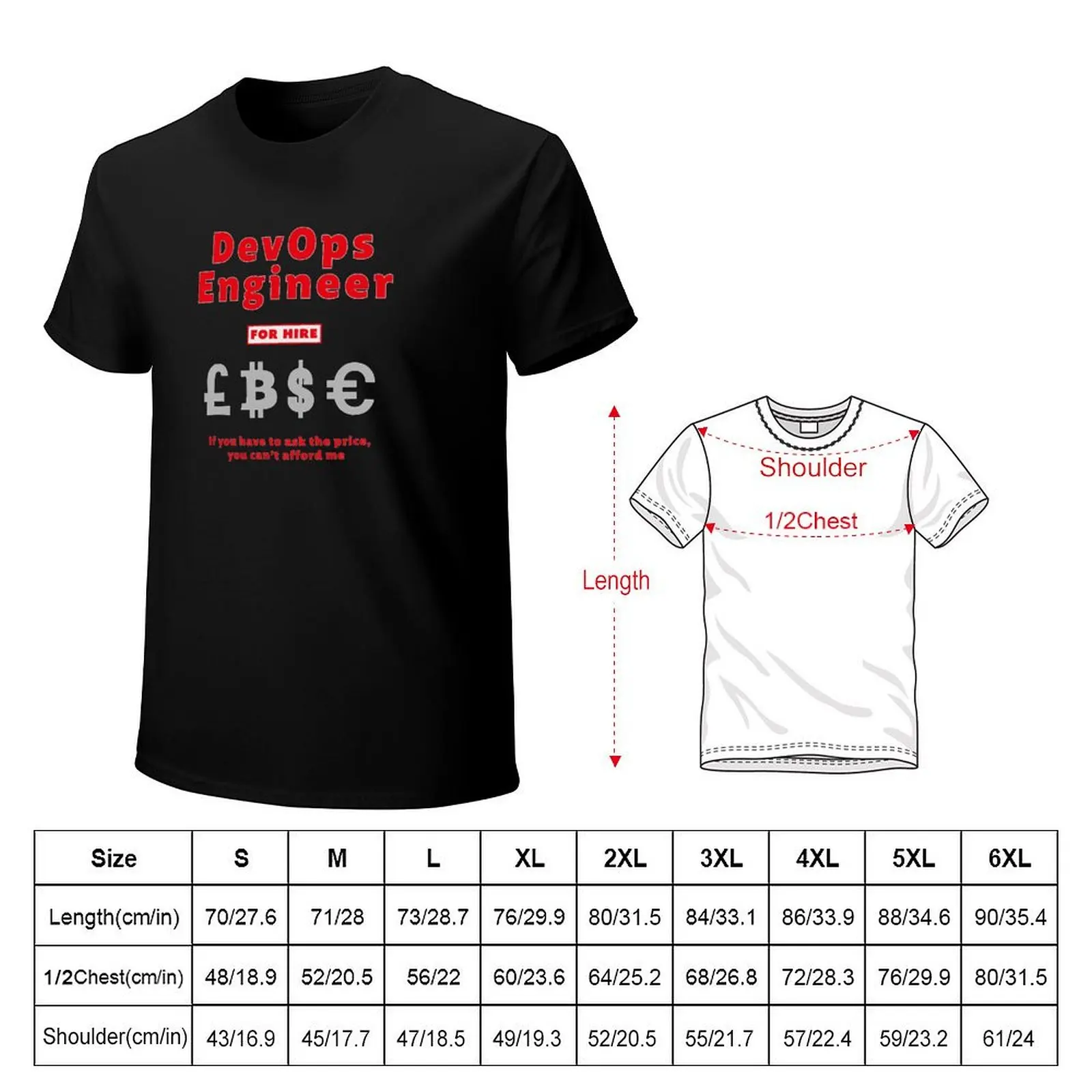 DevOps Engineer for Hire - Red T-Shirt Casual Streetwear Short Sleeve Tee