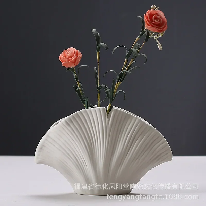 Nordic ins vase, ceramic, plain embryo decoration, living room, home, cabinet decoration, homestay, clothing store, cross-border