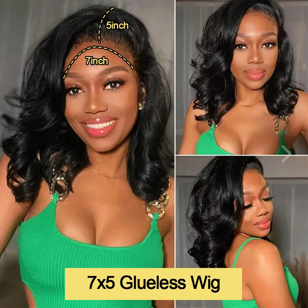 250 كثافة قصيرة بوب الجسم موجة 13x6 HD الدانتيل أمامي خصلات الشعر المستعار الإنسان 100% شعر الإنسان جاهز لارتداء 7x5 شعر مستعار بدون صمغ قبل قطعها