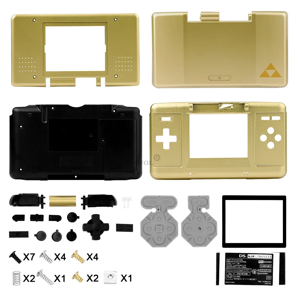 7 ألوان يمكنك صنعها بنفسك بديلة لوحدة تحكم ألعاب نينتندو DS NDS مجموعة كاملة من غطاء شل الإسكان مع أزرار ملحقات حافظة واقية