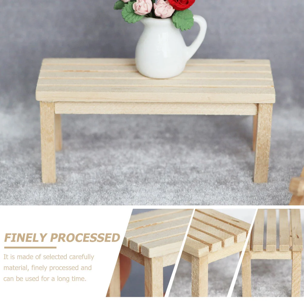 ตุ๊กตา Bench รุ่นขนาดเล็กเครื่องประดับ Miniature Decor อุปกรณ์ตกแต่งกลางแจ้งไม้เครื่องมือ