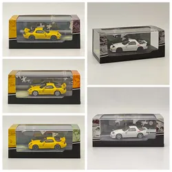 Hobby Japan 1:64 for RX-7 (FC3S)/(FD3S) RedSuns Initial D Open Headlights Diecast Model Car Miniature Auto Toys Gift Collection