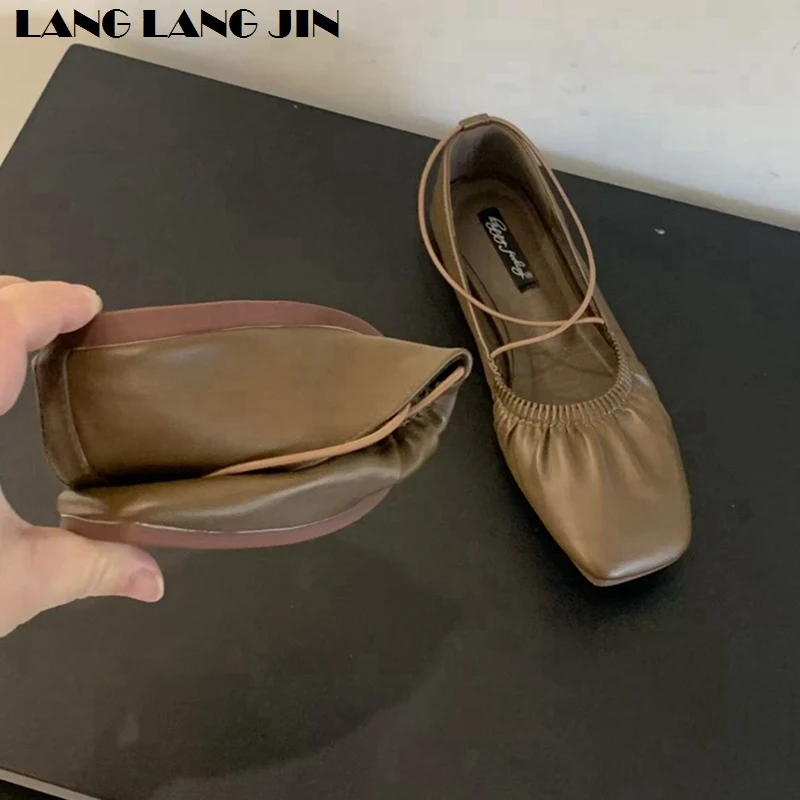 2026 Women Flats Shoes Fashion SquareToe Shallow Slip On Ladies Soft Ladies Mary Jane Ballerina Female Flats Casual Ballet Mujer