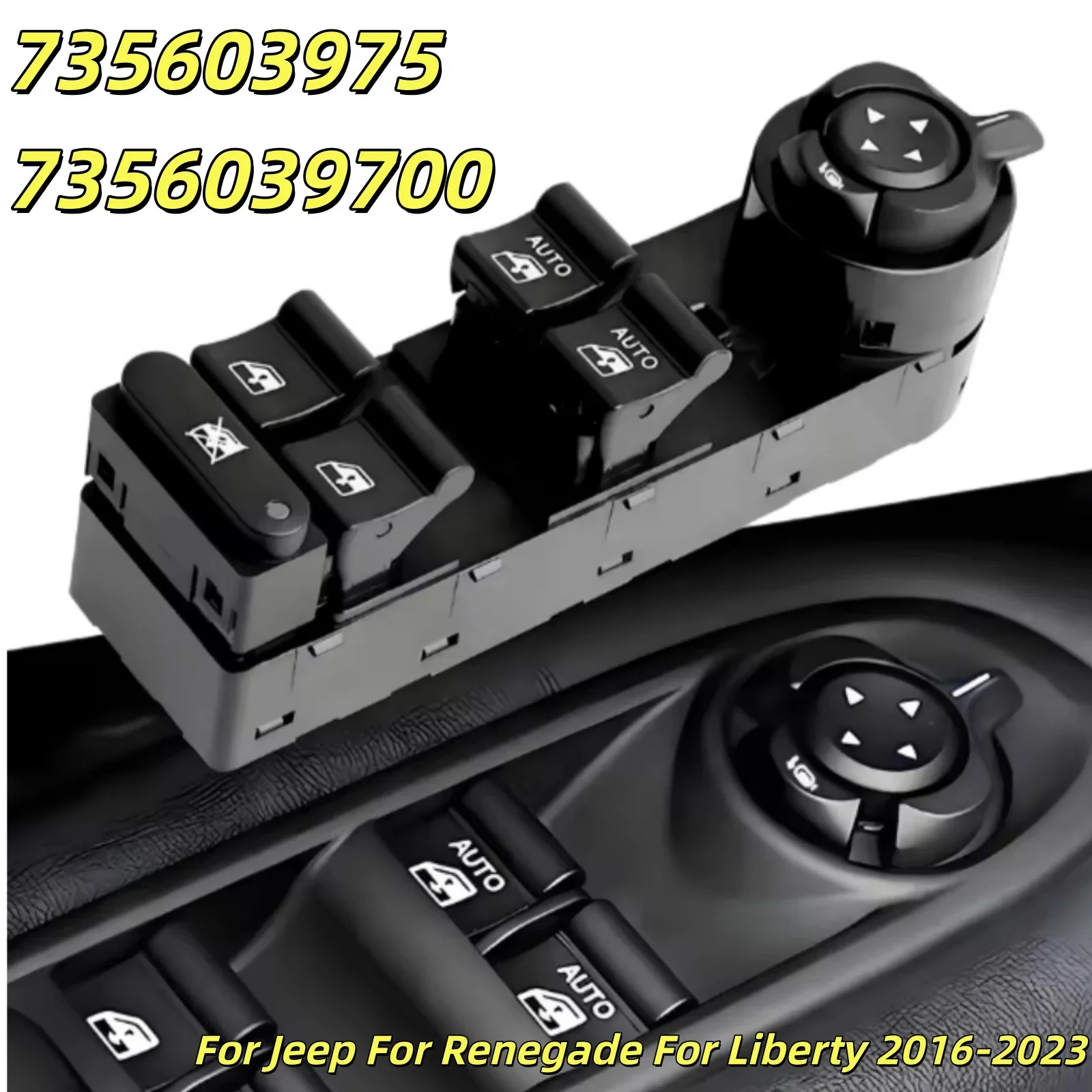 for Master for Power Window Switch Button 735603975 7356039700 for Jeep for Renegade for Liberty 2016-2023 Plastic 15cm*3.9cm