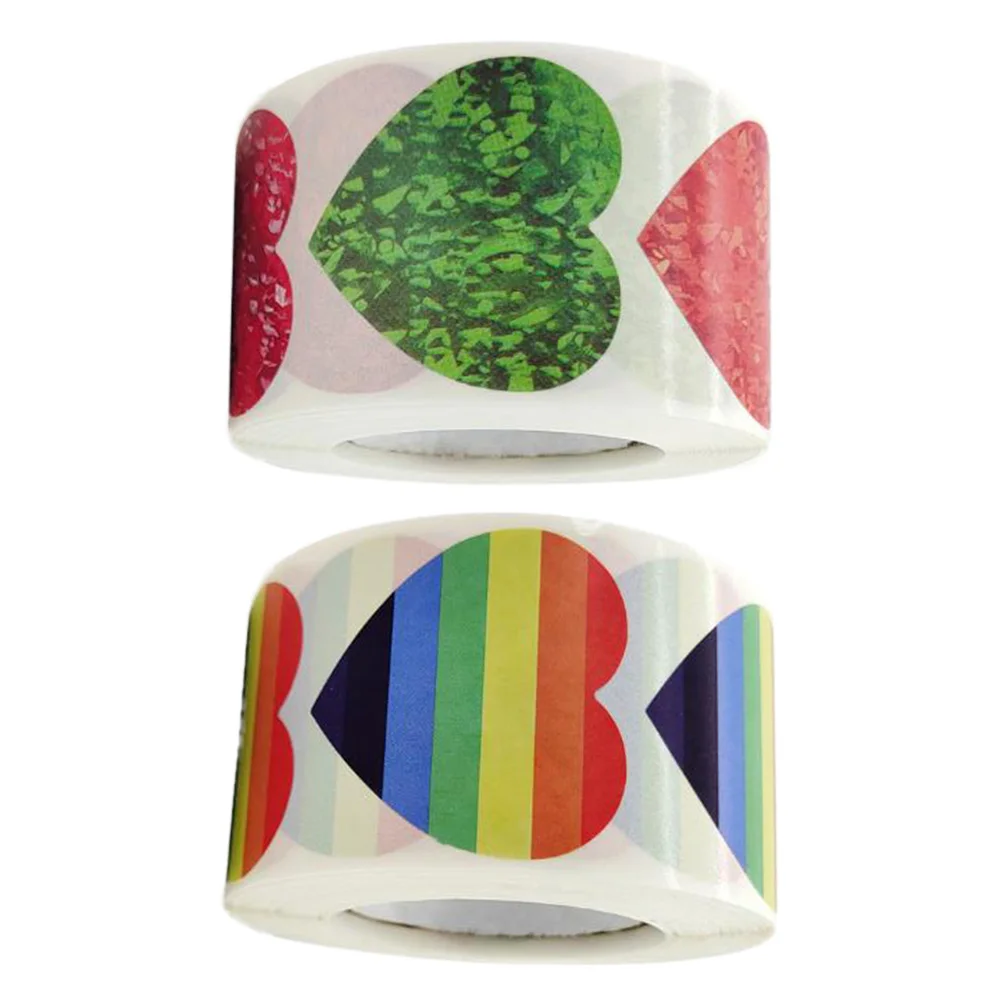 

Heart Shape Stickers 2 Rolls Love Seal Clothes Decoration Creative Label Wedding Gift Fine Workmanship Exquisite Design