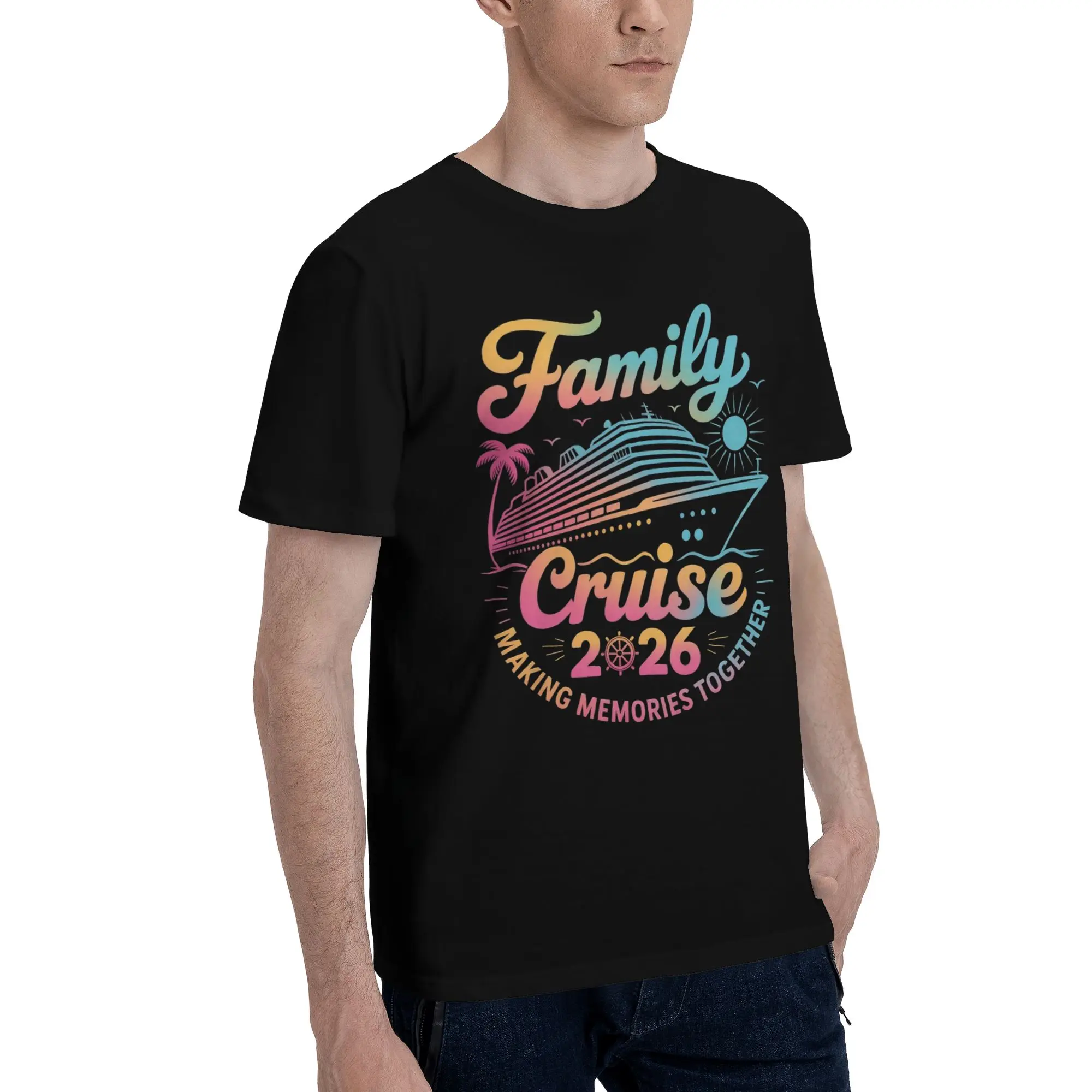 Printed Family Cruise 2026  T Shirt for Men Women Making Memories Together Cotton Tee Shirt Short Sleeve Clothes