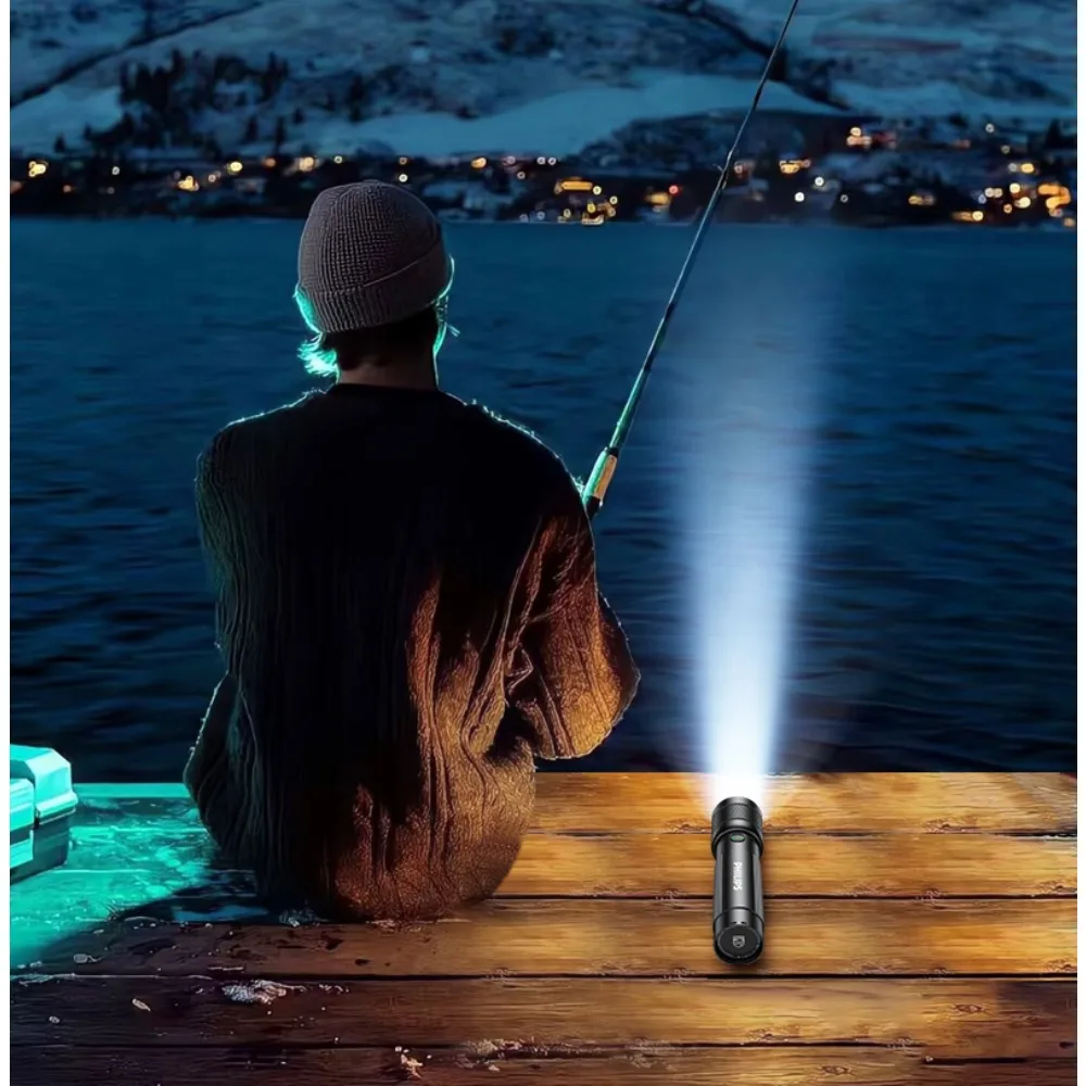 Philips 2025 New Lighting Flashlight Strong Light Charging Super Bright Zoom Long-range Outdoor Home Student Mini Portable Long