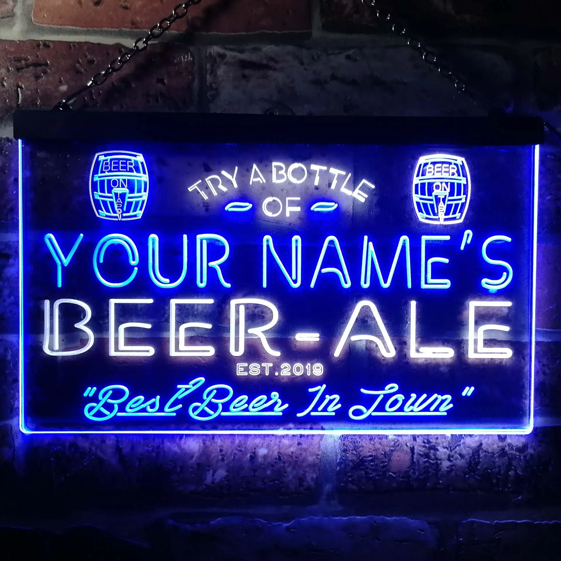 

Personalized Beer Ale Bar Dual Color Led Neon Sign st6-pn1-tm