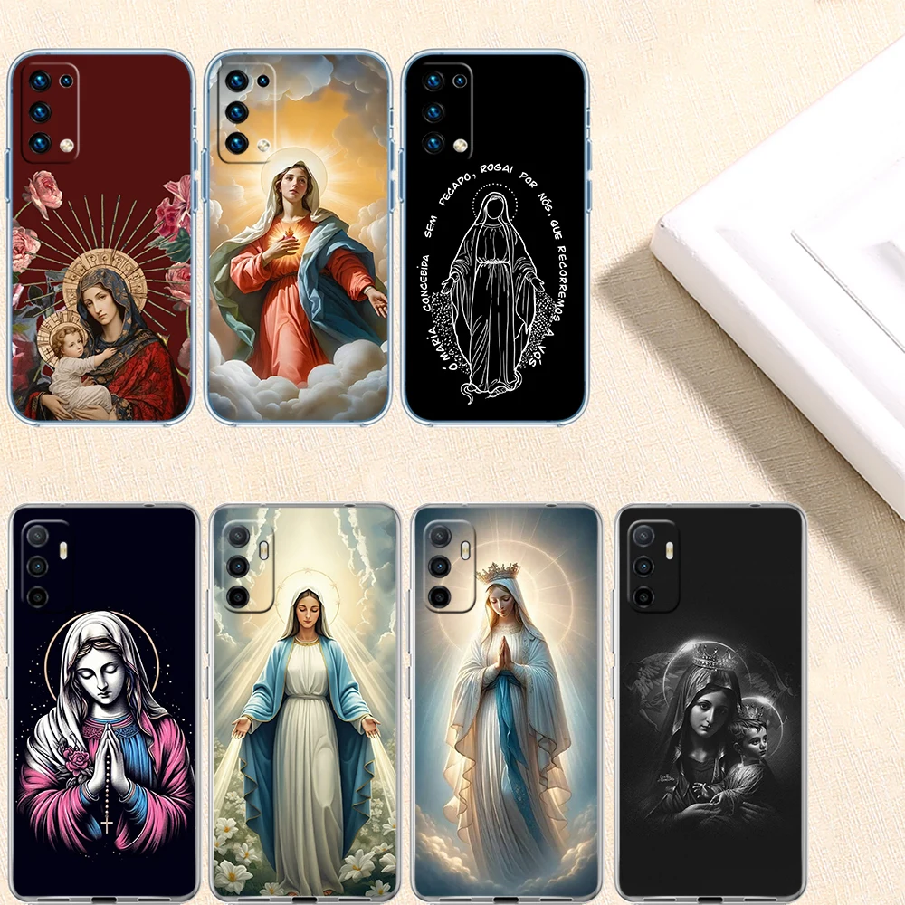 FD40 Virgen Maria Transparent Phone Case for Samsung Galaxy A04 A04S A14 A23 A34 A54 M23 M33 M52 M53