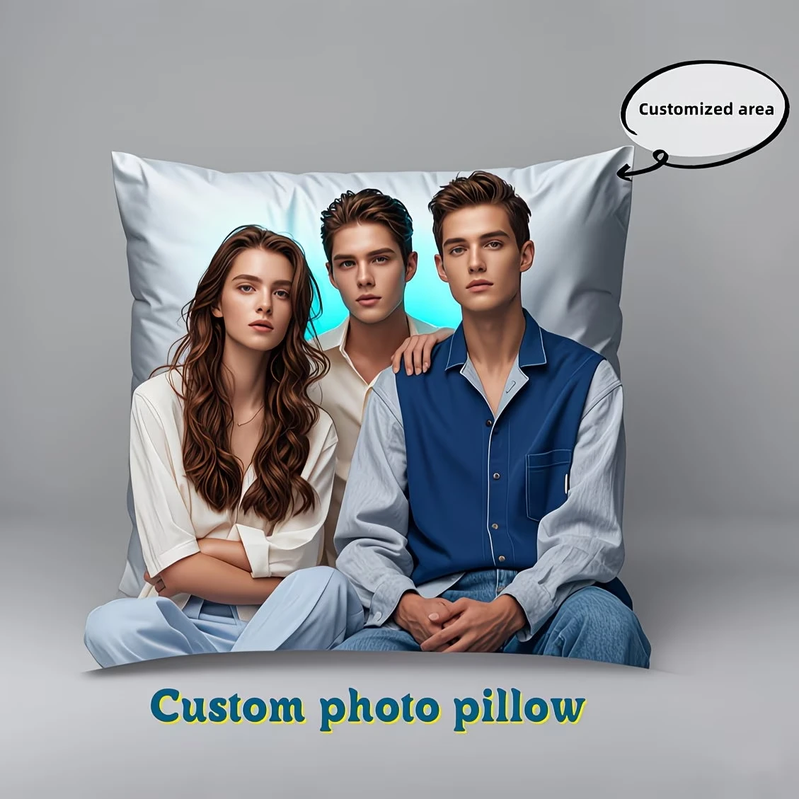 Custom Design Cushion Cover - Creative DIY Logo Print Pillow Case - Modern Home Decor Sofa Bedroom Office Pillowcase
