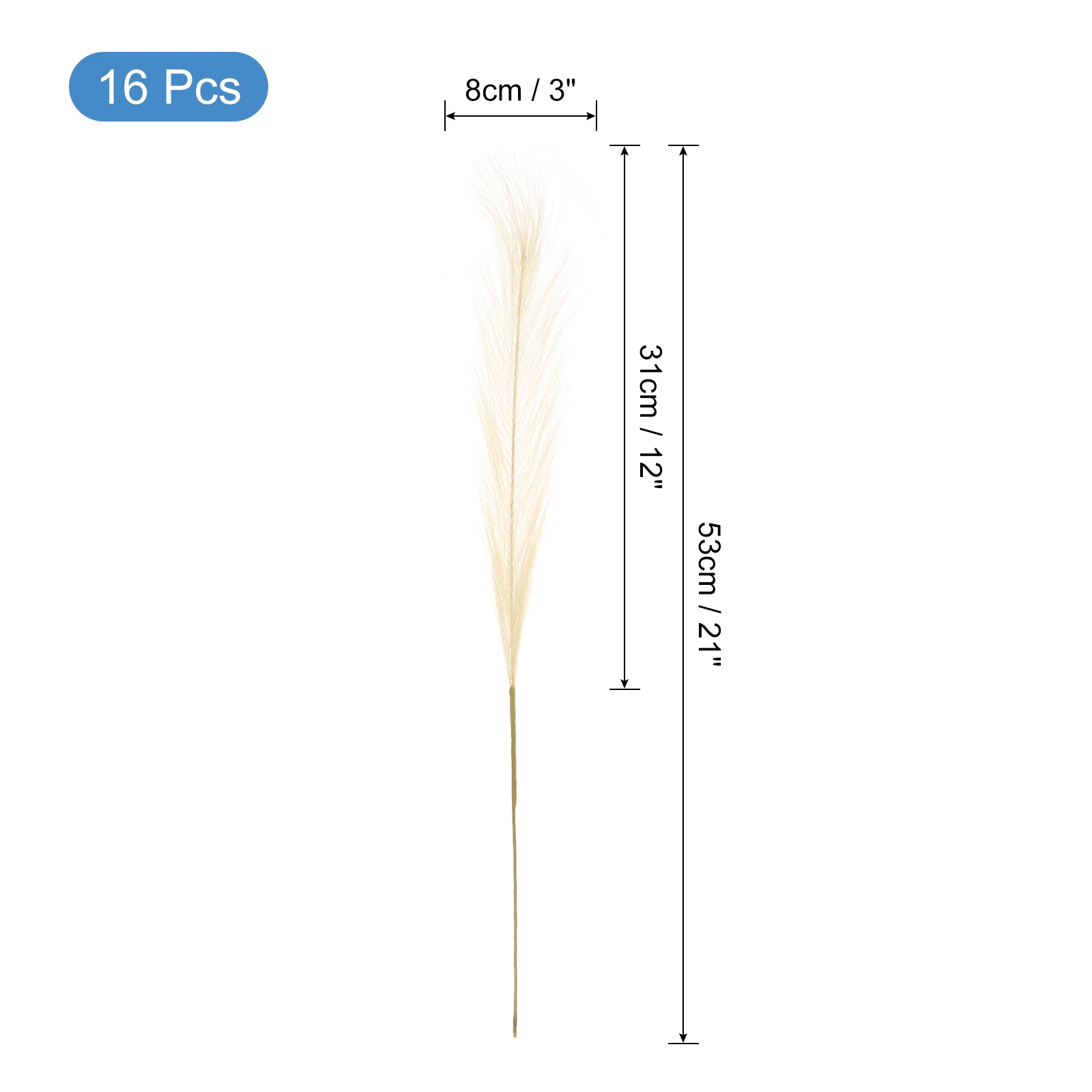 16pcs 53cm Faux Pampas Grass Artificial Pampas Grass DIY Bouquet for Wedding Party Home Living Room Decor Fake Plant Reed