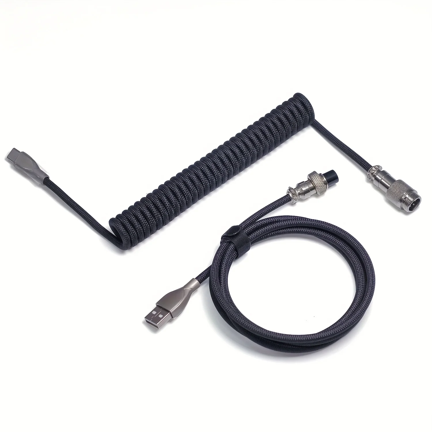 Mechanical Keyboard Coiled Cable Wire Type C USB Port Pilot Coiling Cable Desktop Computer Gaming Keyboard Accessories 1.5m 59in