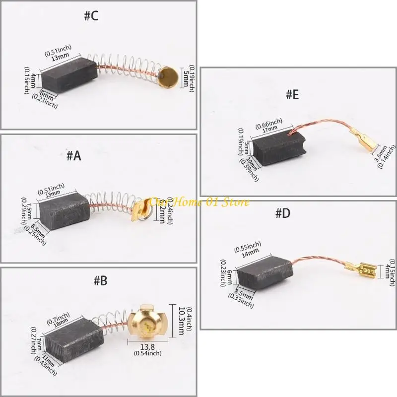 M4YC 4Pcs/set Electric Motor Carbon Brushes for Replacement Repair Power Tool and Motors Part Electric Hammer Drills