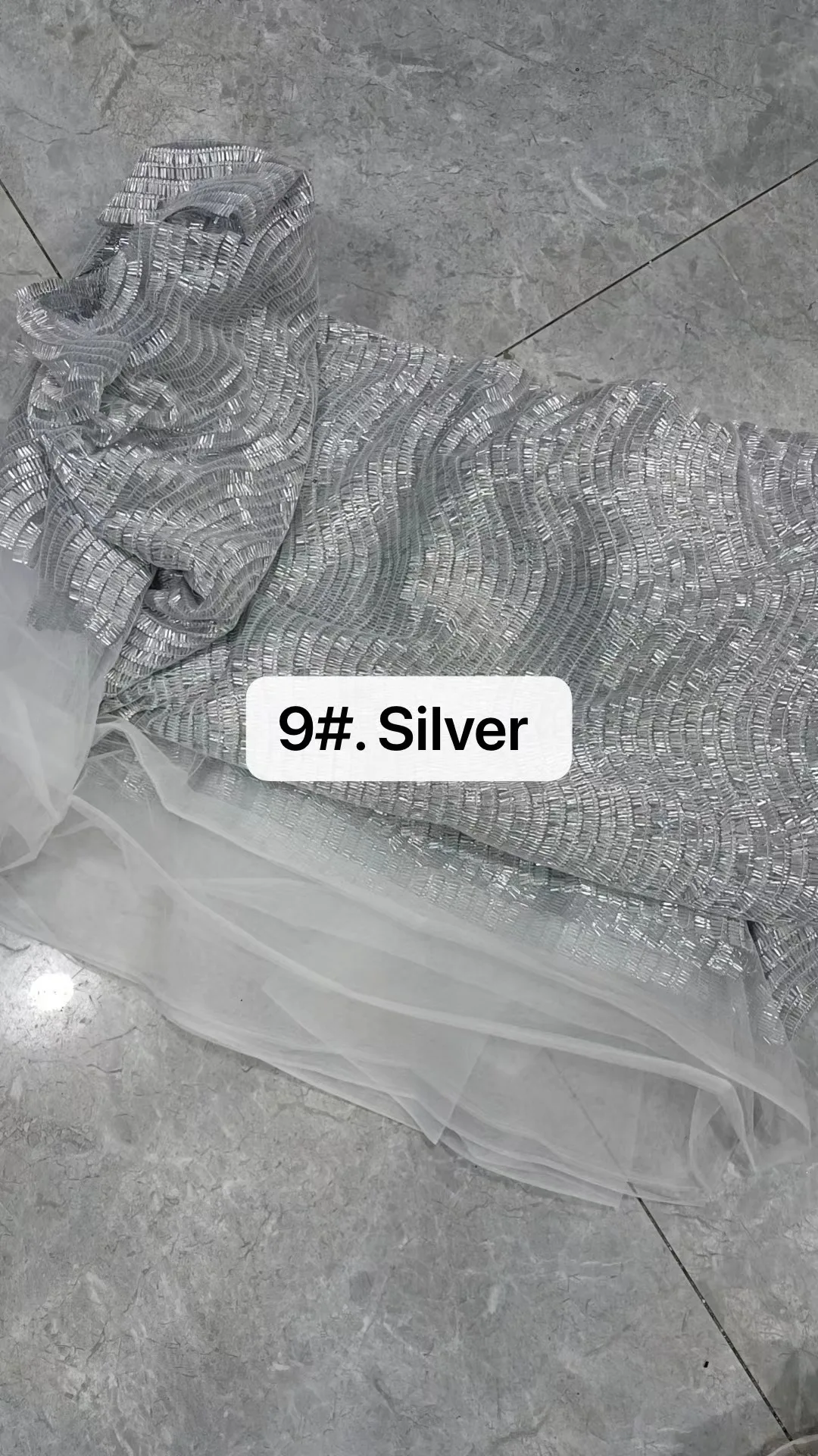 2024 New Hot Eleven Colors Unique Long Silver Sequins Hot On Sale Hand French Sequins Lace Fabric For 5yards Wedding Dresses