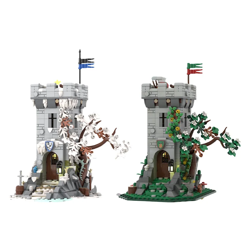 

MOC Winter Watchtower building castle model small particle matching toy building blocks decoration piece 701pcs set