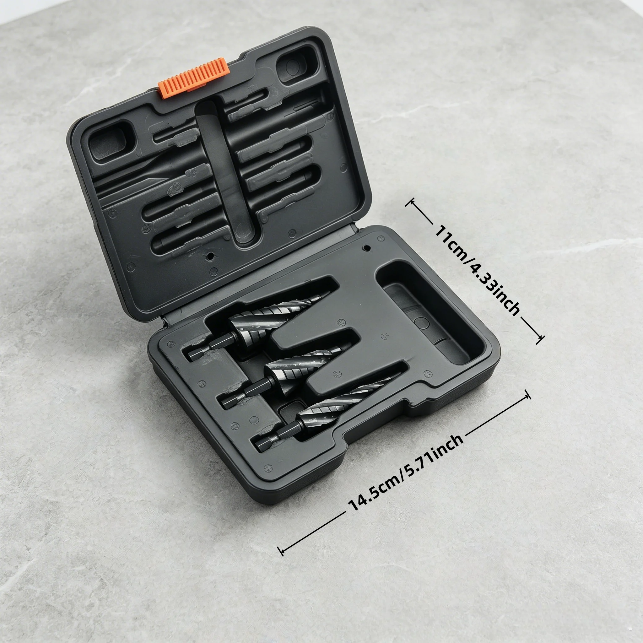3Pcs M35 Cobalt Step Drill Bit Set, Hex Shank Spiral Flute Unibit for Stainless Steel Metal Sheet Drilling with Storage Case